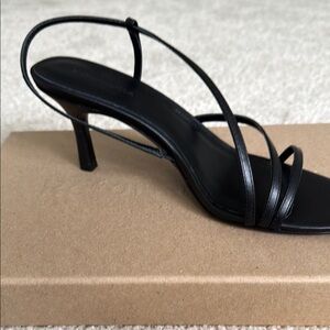 Reformation Black Strappy Heels